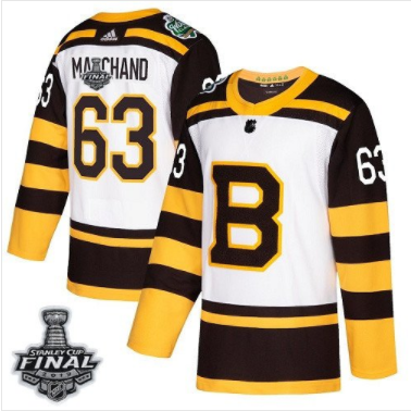 Bruins #63 Brad Marchand Weiß Classic 2019 Stanley Cup Final Stitched